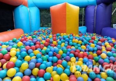 Nhà banh liên hoàn kết hợp cầu trượt và vượt chướng ngại vật cho bé