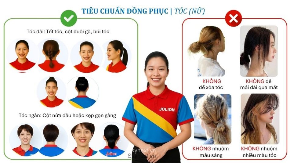 Tiêu chuẩn tóc nữ: các kiểu tóc gọn gàng được phép và kiểu không được chấp nhận