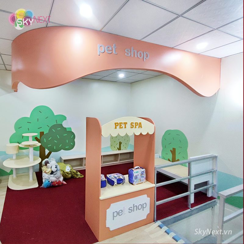 Quầy giả lập 'Pet Spa' trong góc khu vui chơi trẻ em